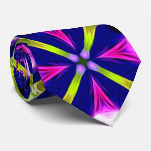 Lila Morning Glories Pattern Krawatte (Gerollt)