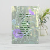 Lila Morning Glory Blume Party Einladung (Stehend Vorderseite)
