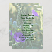 Lila Morning Glory Blume Party Einladung (Vorne/Hinten)