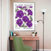 Lila Morning Glory September Geburtsmarkt Blume Poster