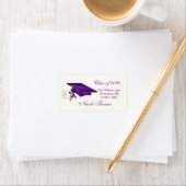 Lila Mortar Cap, Diplom-Abschluss Adressaufkleber (Insitu)