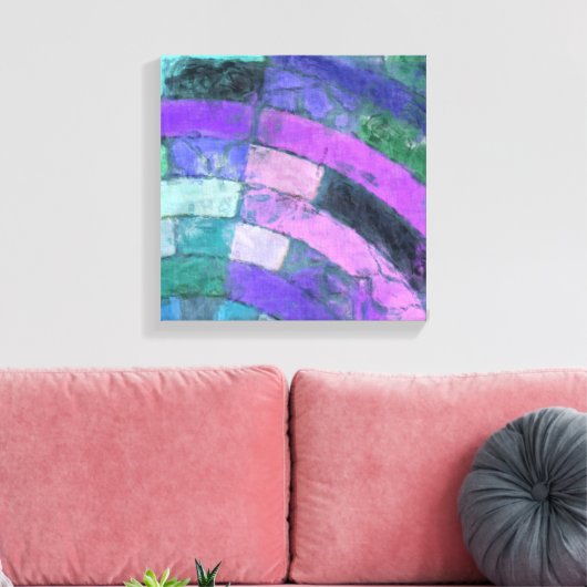 Lila Mosaik Leinwanddruck (Insitu (Wohnzimmer))