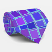 Lila Mosaik-Quadrat-Muster Krawatte (Gerollt)