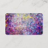 Lila Mosaik Watercolorabstraktes gemalt Visitenkarte (Rückseite)