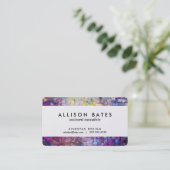 Lila Mosaik Watercolorabstraktes gemalt Visitenkarte (Stehend Vorderseite)