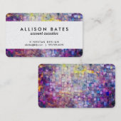 Lila Mosaik Watercolorabstraktes gemalt Visitenkarte (Vorne/Hinten)