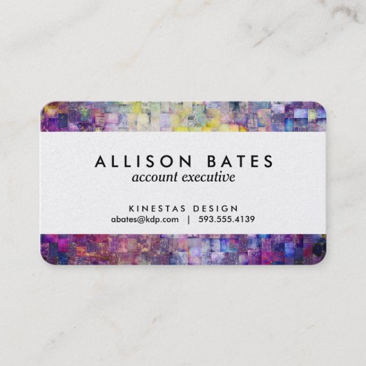Lila Mosaik Watercolorabstraktes gemalt Visitenkarte (Vorderseite)