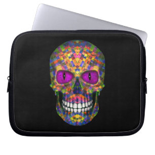 Lila-Mosaik-Zucker-Schädel-Zombie-Laptop-Hüllen Laptopschutzhülle