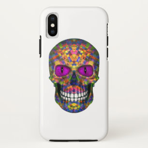 Lila Mosaik-Zuckerschädel-Zombie iPhone X Kasten Case-Mate iPhone Hülle