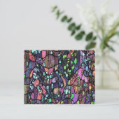Lila Mosaikbild Postkarte (Stehend Vorderseite)