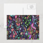 Lila Mosaikbild Postkarte (Vorne/Hinten)