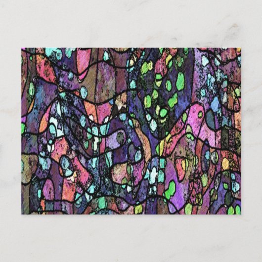 Lila Mosaikbild Postkarte (Vorderseite)