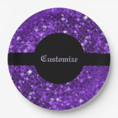 Lila Mosaikmuster-Papier-Teller Pappteller (Vorderseite)