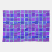 Lila Mosaikquadrate Fliesenmuster Geschirrtuch (Horizontal)