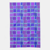 Lila Mosaikquadrate Fliesenmuster Geschirrtuch (Vertikal)