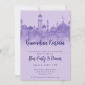 Lila Moschee Ramadan Iftar Abendessen Party Einladung (Vorderseite)
