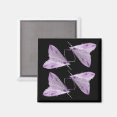 Lila Moth Art Magnet (Vorderseite/Rückseite)