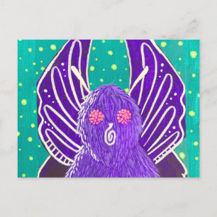 Lila Mothman-Postkarte Postkarte