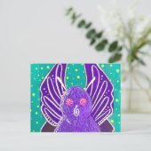 Lila Mothman-Postkarte Postkarte (Stehend Vorderseite)