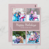 Lila Multi-Foto Weihnachtsfeiertag Gruß Postkarte (Vorne/Hinten)