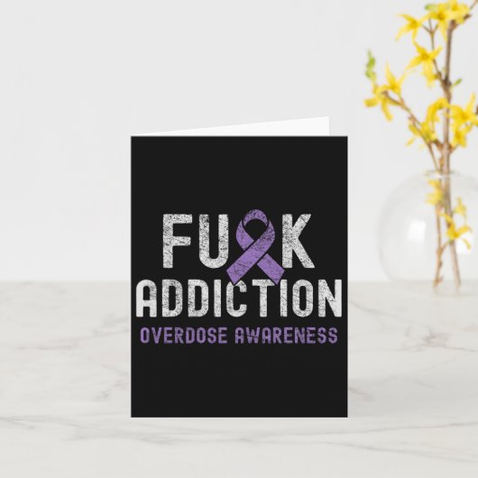 Lila Multiband-Fick-Sucht Überdosierung Bewusstsei Karte (Gelbe Blume)