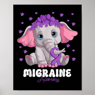 Lila Multibbon-Überlebende des Kriegers - Migräne Poster