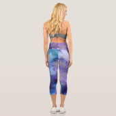 Lila MultiColor  Capri Leggings (Rückseite)