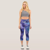 Lila MultiColor  Capri Leggings (Vorderseite)