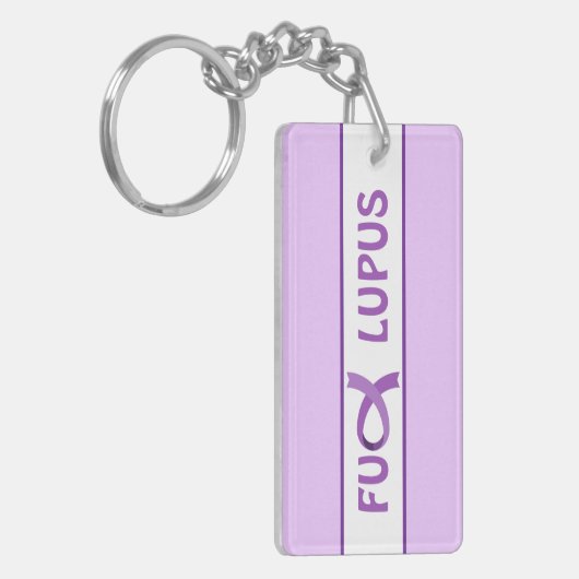 Lila Multifunktionsband zur Unterstützung von Lupe Schlüsselanhänger (Vorderseite links)