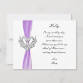 Lila Multifunktionsleisten-Silberschwänze-Trauzeug Einladung (Vorderseite)