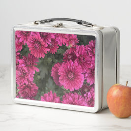 Lila Mums Metal Lunchbox