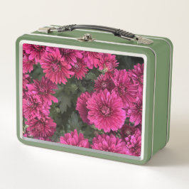 Lila Mums Metal Lunchbox