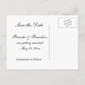 Lila Mums Postkarte - Save the Date (Rückseite)