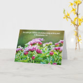 Lila Mums Scripture Card 2 Thessalonisch 3:13 Karte (Gelbe Blume)