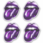 Lila Mund Aufkleber (Vorderseite)