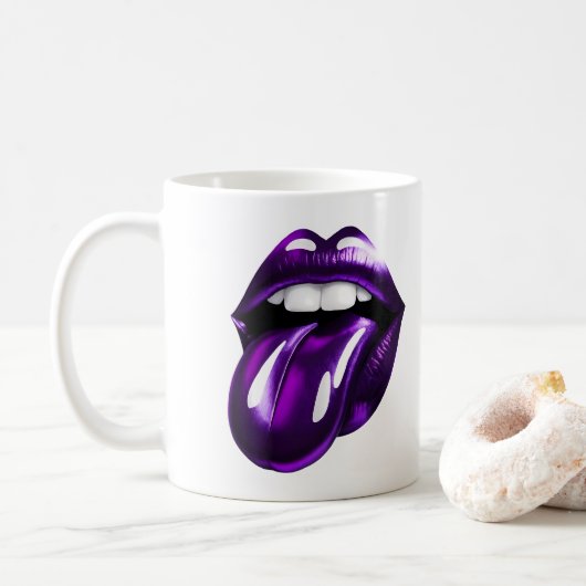 Lila Mund Kaffeetasse (Mit Donut)