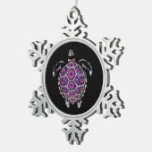 Lila Muschel der Schildkröte Schneeflocken Zinn-Ornament (Rechts)