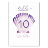 Lila Muschel unter Wasser Tischnummer (Vorderseite)