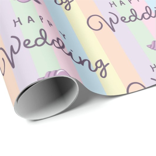 Lila Muscheln glücklich Hochzeit Küste farbenfrohe Geschenkpapier (Rolleneckpunkt)