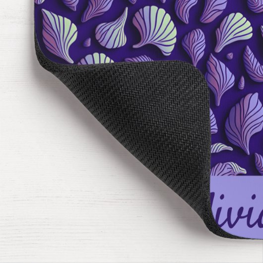 Lila Muscheln Mousepad (Ecke)