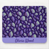Lila Muscheln Mousepad (Vorne)