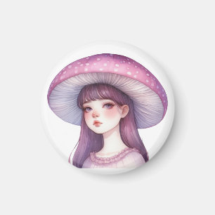 Lila Mushroom-Girl Magnet