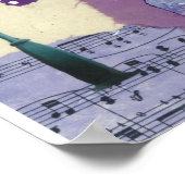 Lila Mushroom House mit Lampe Post und Katze Poster (Ecke)