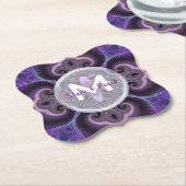Lila Mushroom Mandala Fraktals Monogram Untersetzer (angewinkelt)
