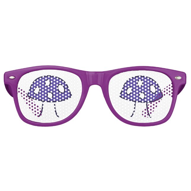 Lila Mushroom Retro Party Shades Partybrille (Vorderseite)