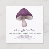 Lila Mushroom Square Business Card Quadratische Visitenkarte (Rückseite)