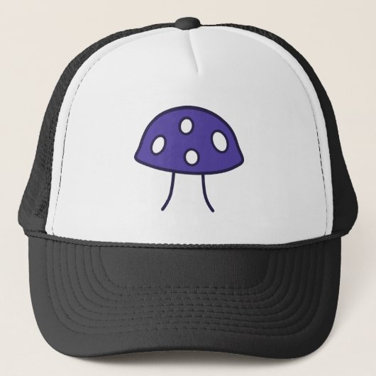 Lila Mushroom Trucker Hat Truckerkappe (Vorderseite)