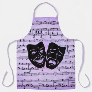 Lila Musik- und Theater Masken Schürze