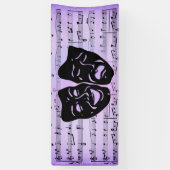 Lila Musik- und Theatermasken Banner (Vertikal)