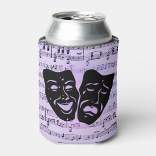 Lila Musik- und Theatermasken Dosenkühler